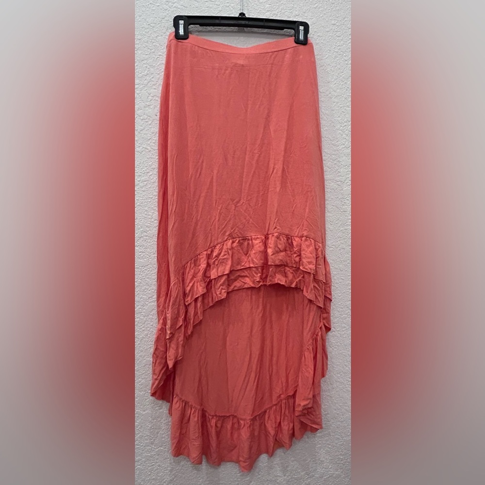 Kenar Pink Ruffled High-Low Maxi Skirt B5